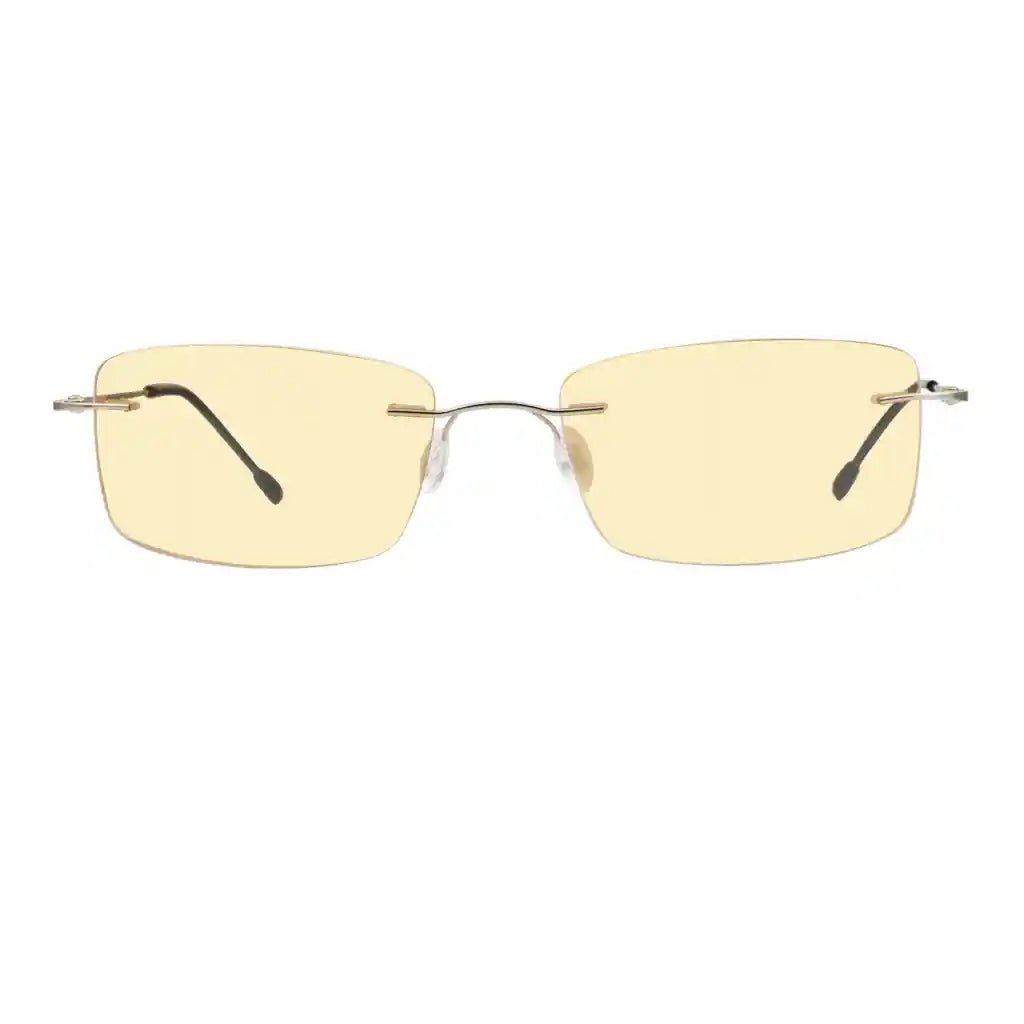 Rimless Blue Light Blocking Glasses Yellow Tinted Women Men