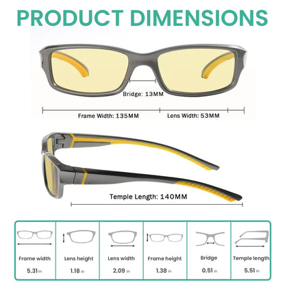 Yellow Tinted Blue Light Blocking Glasses Women Men