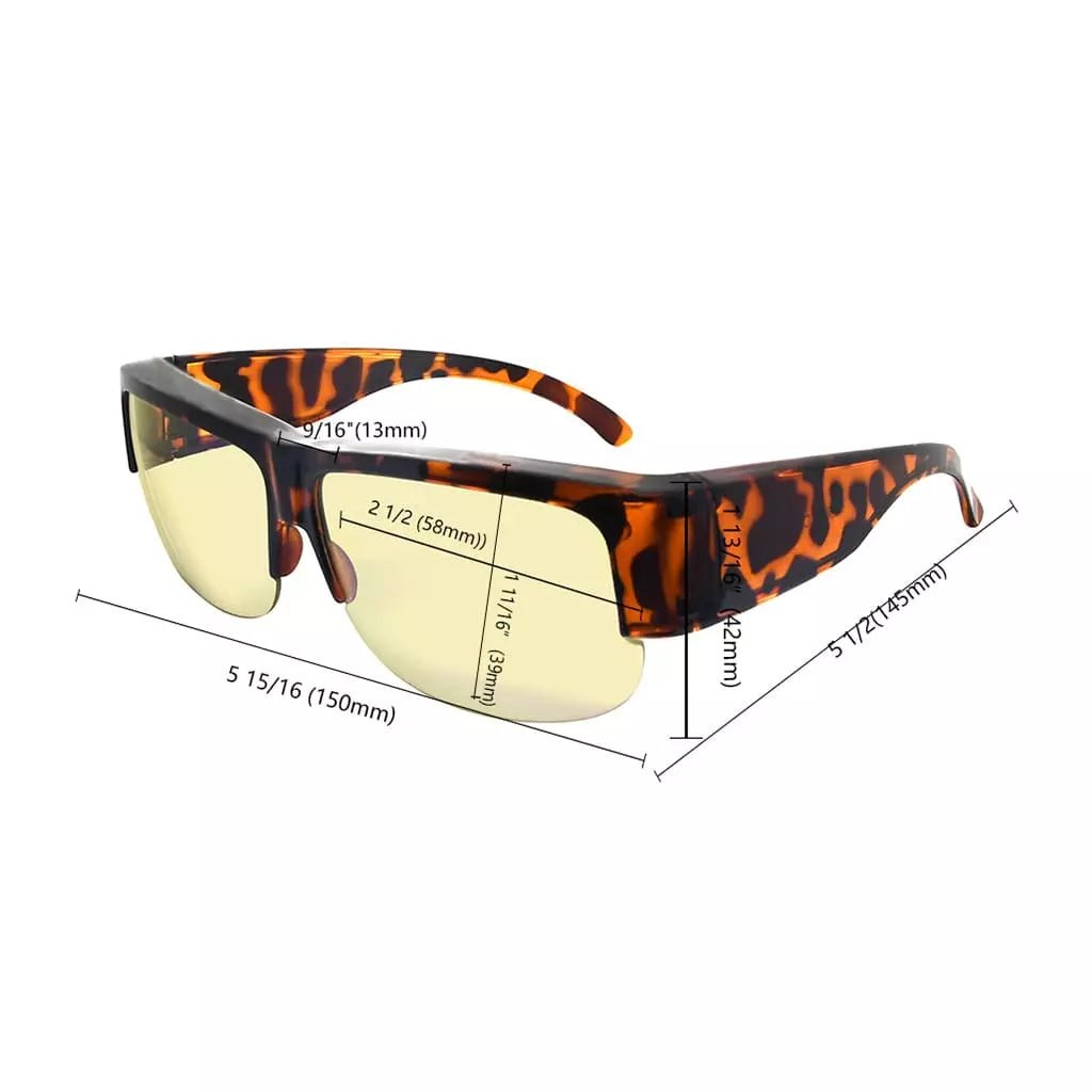 Blue Light Blocking Fit Over Glasses Yellow Tinted For Women Men