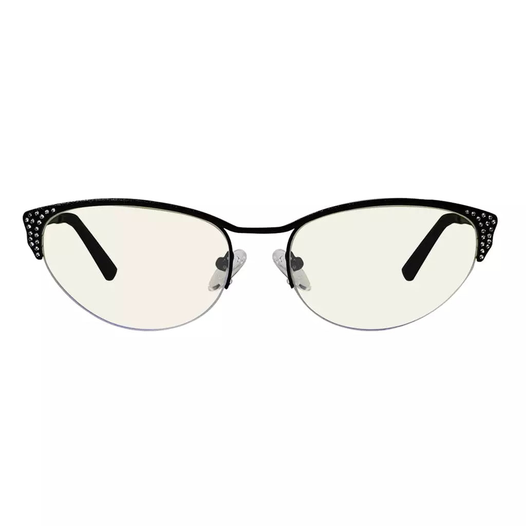Cat Eye Half Rim Blue Light Blocking Glasses for Women