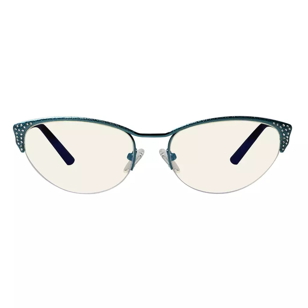 Cat Eye Half Rim Blue Light Blocking Glasses for Women