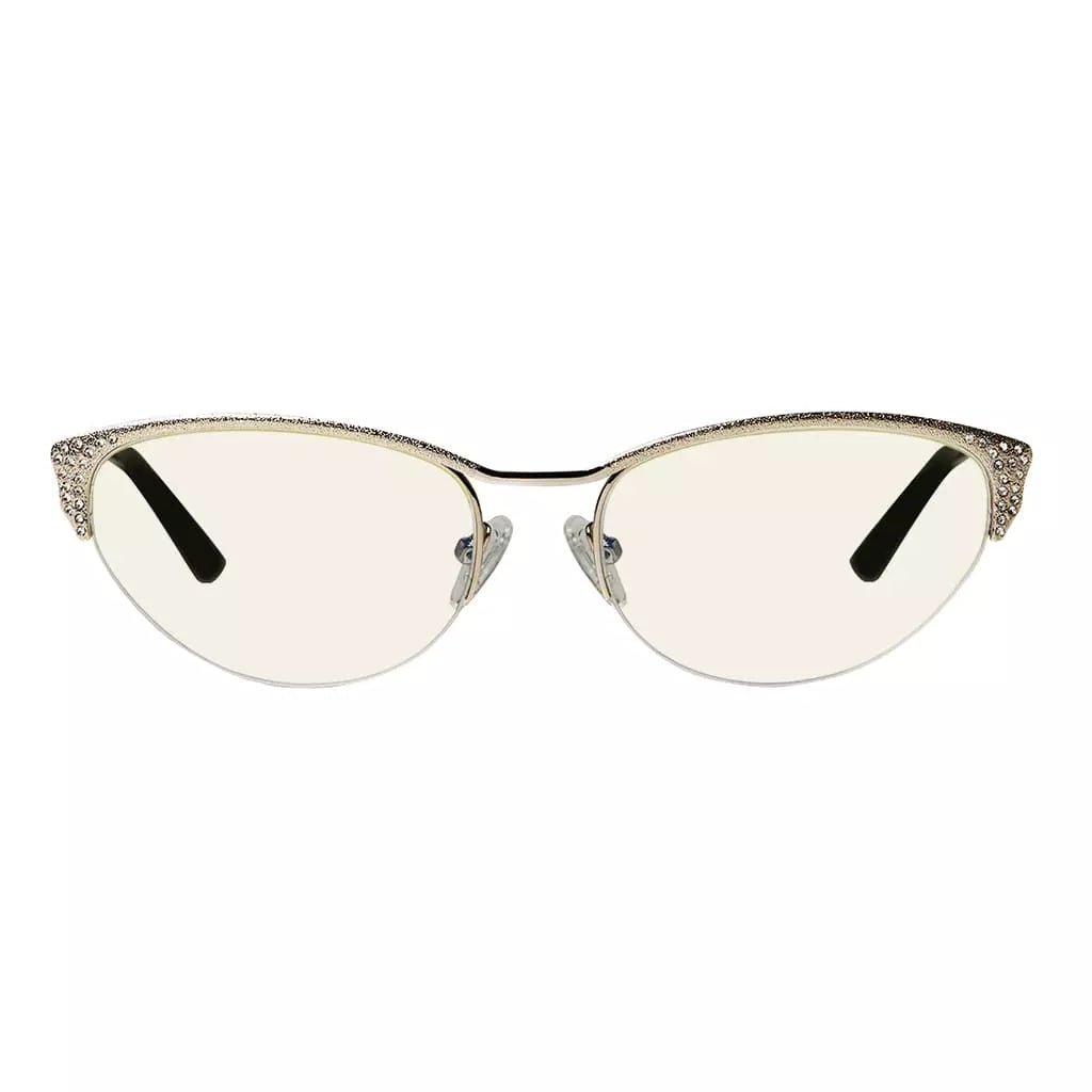 Cat Eye Half Rim Blue Light Blocking Glasses for Women