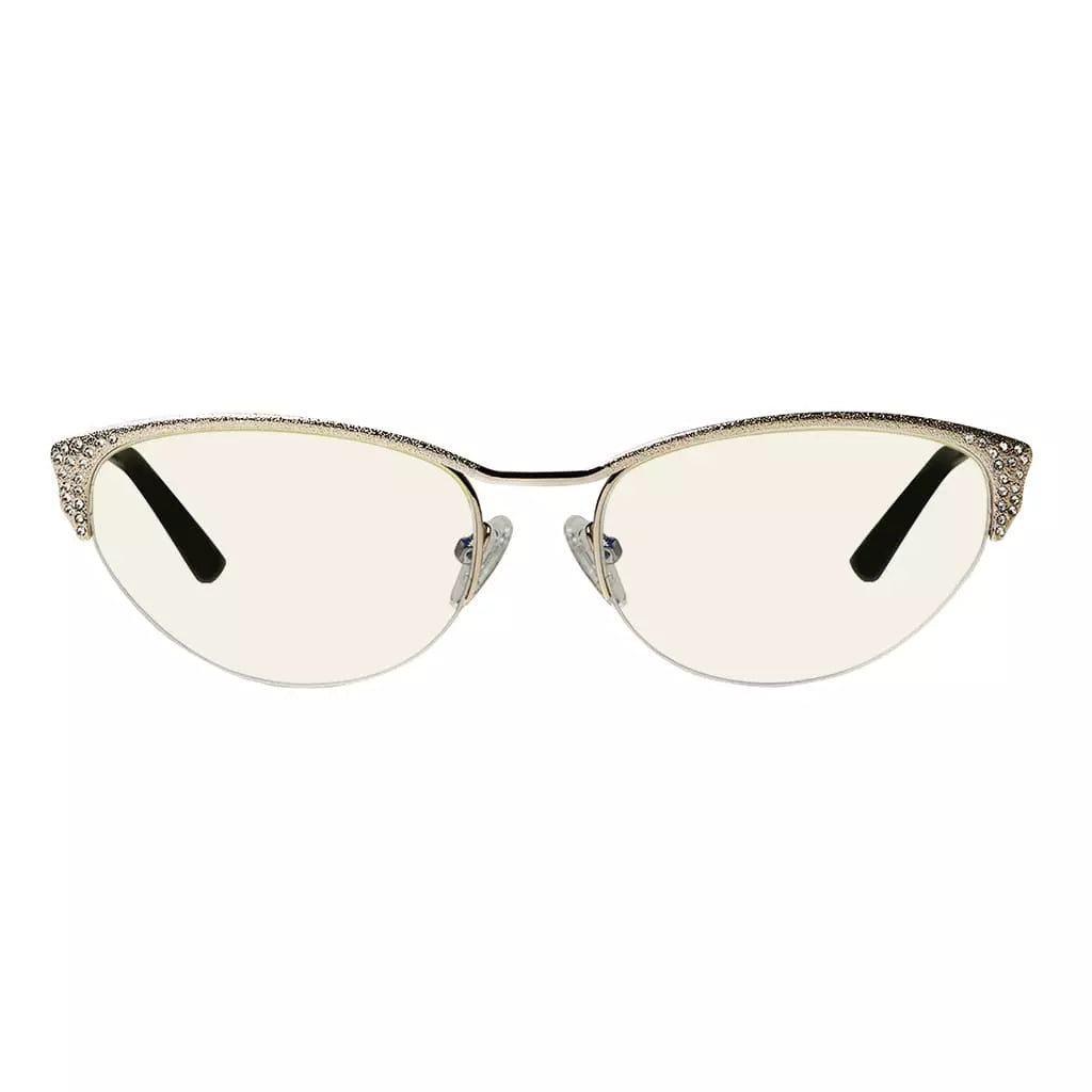 Cat Eye Half Rim Blue Light Blocking Glasses for Women