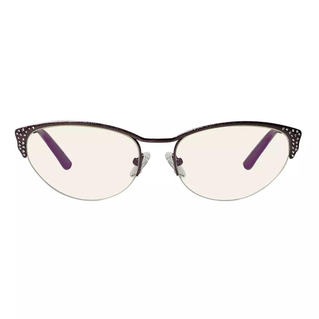 Cat Eye Half Rim Blue Light Blocking Glasses for Women