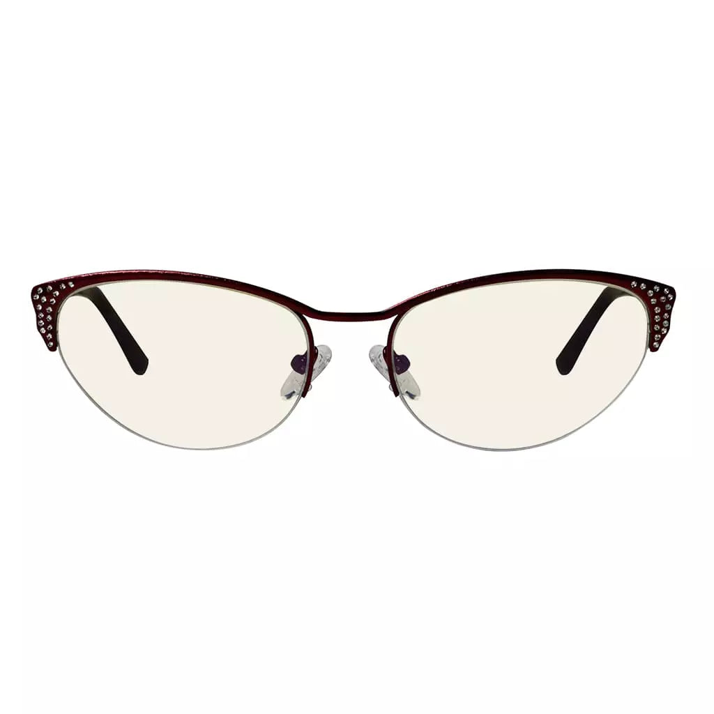 Cat Eye Half Rim Blue Light Blocking Glasses for Women