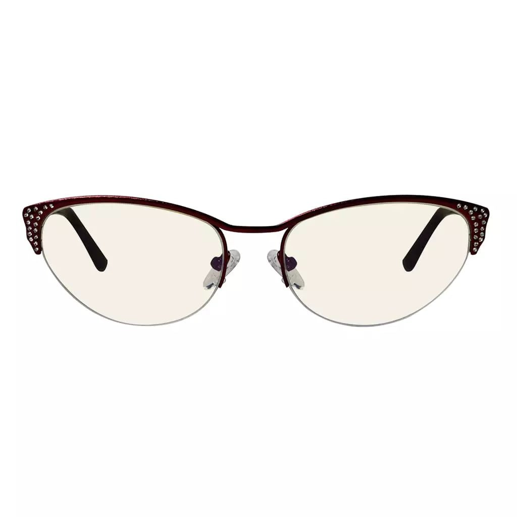 Cat Eye Half Rim Blue Light Blocking Glasses for Women