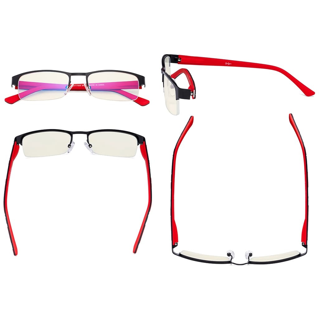 Half Rim Blue Light Blocking Glasses for Men