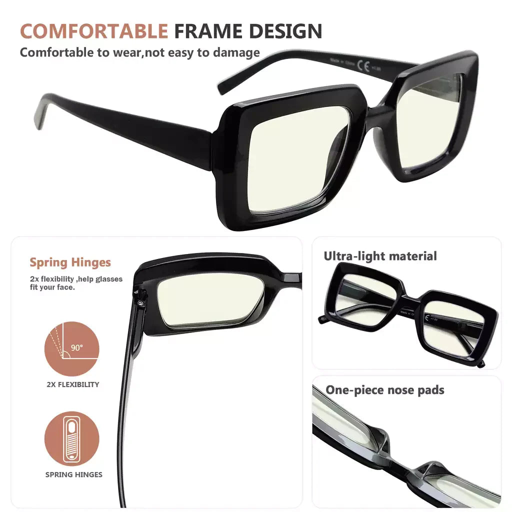 Square Blue Light Blocking Glasses for Women