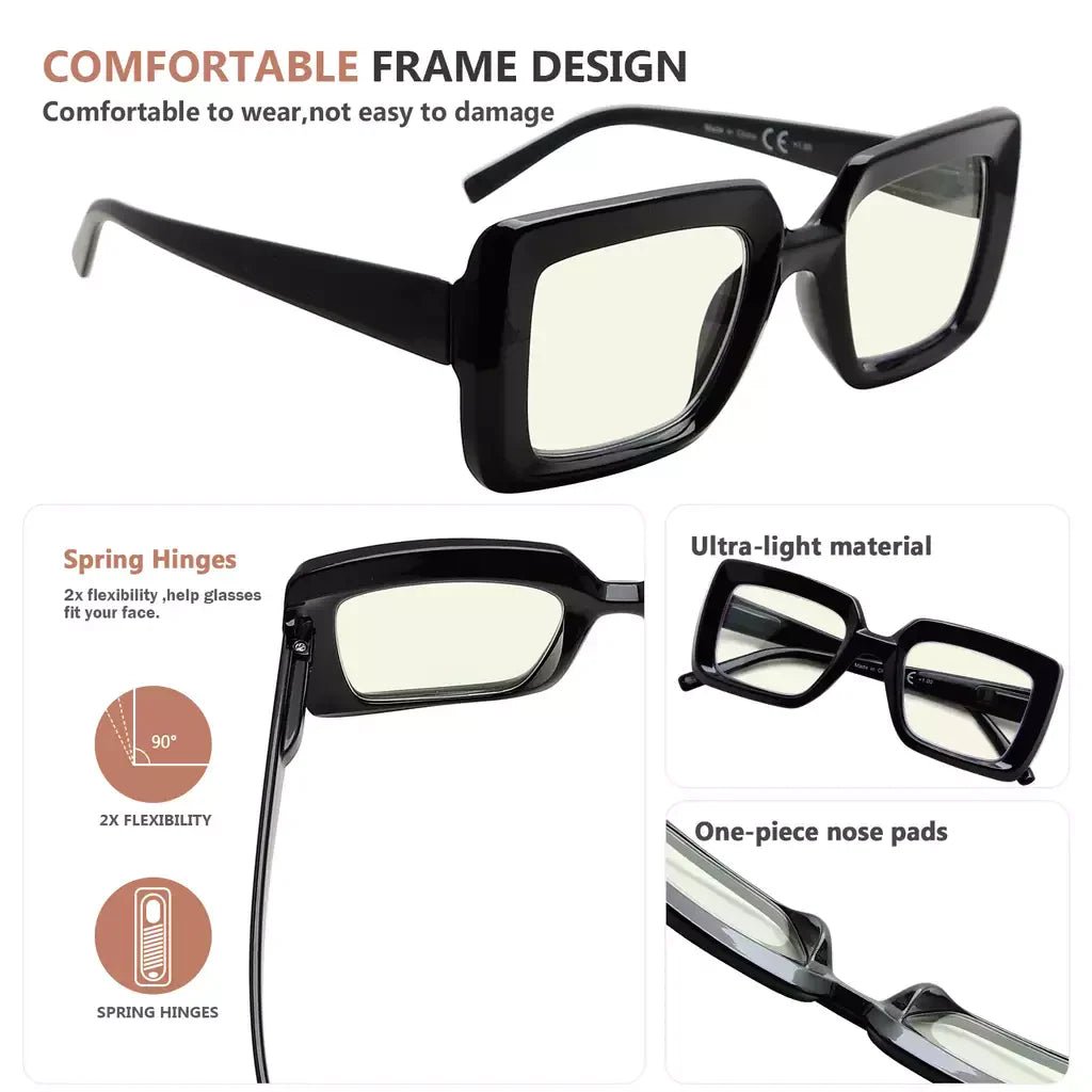 Square Blue Light Blocking Glasses for Women