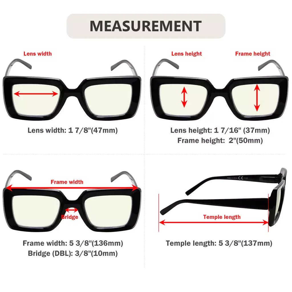 Square Blue Light Blocking Glasses for Women