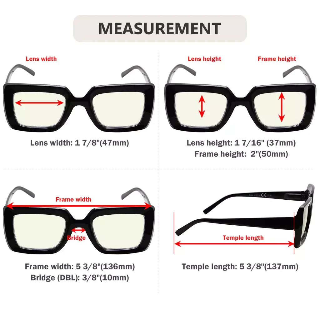 Square Blue Light Blocking Glasses for Women