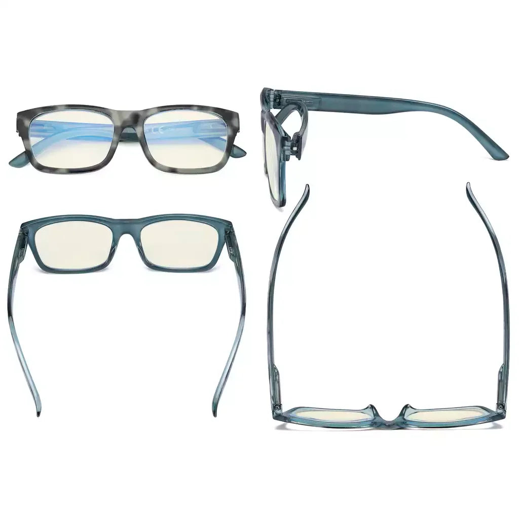 Rimless Metal Blue Light Blocking Reading Glasses Women Men
