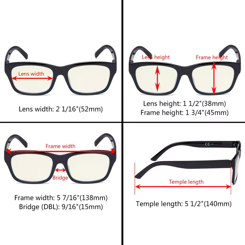 Rimless Metal Blue Light Blocking Reading Glasses Women Men