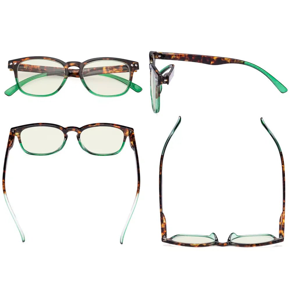 Tortoise Splicing Blue Light Blocking Eyeglasses For Women