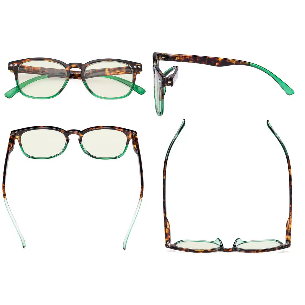 Tortoise Splicing Blue Light Blocking Eyeglasses For Women