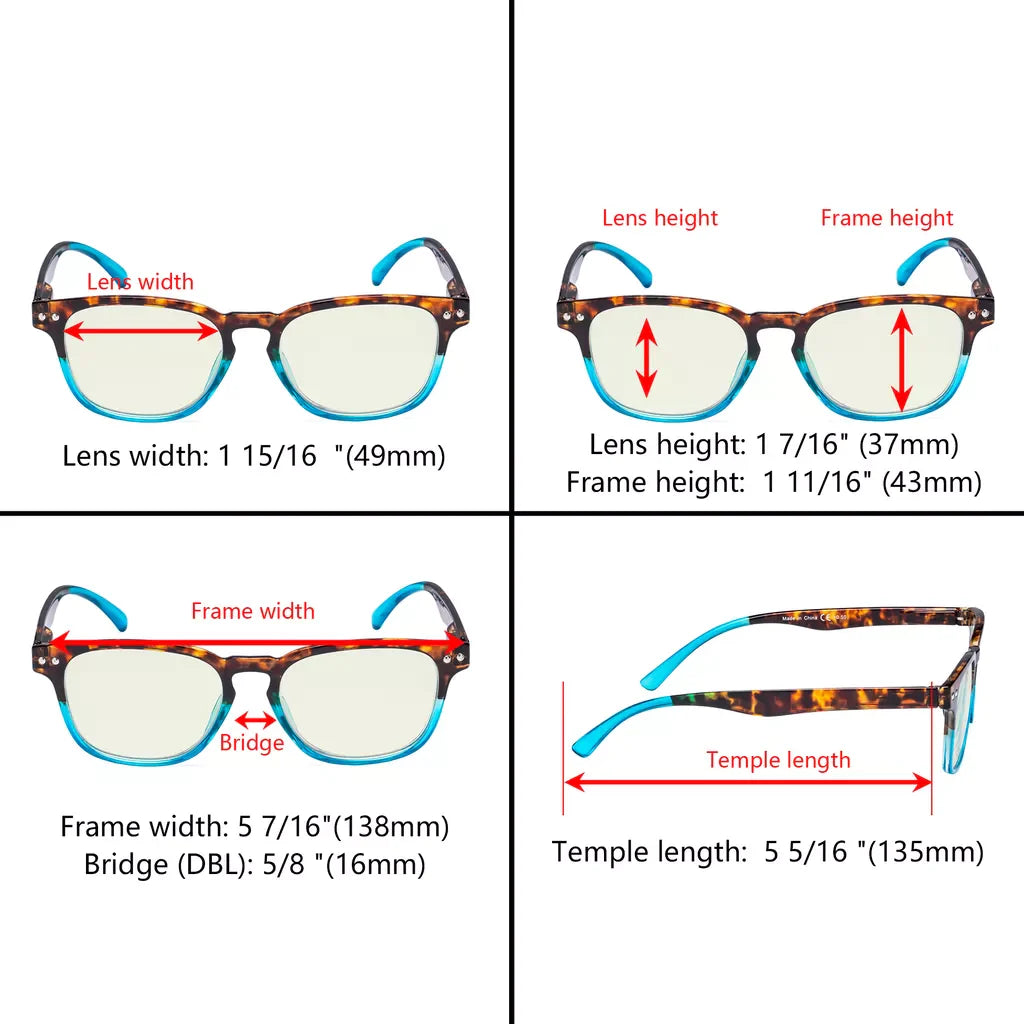 Tortoise Splicing Blue Light Blocking Eyeglasses For Women