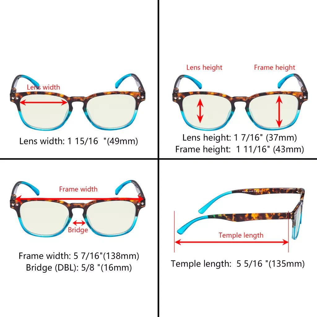 Tortoise Splicing Blue Light Blocking Eyeglasses For Women
