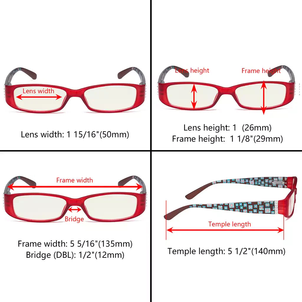 Pattern Blue Light Blocking Reading Glasses for Women