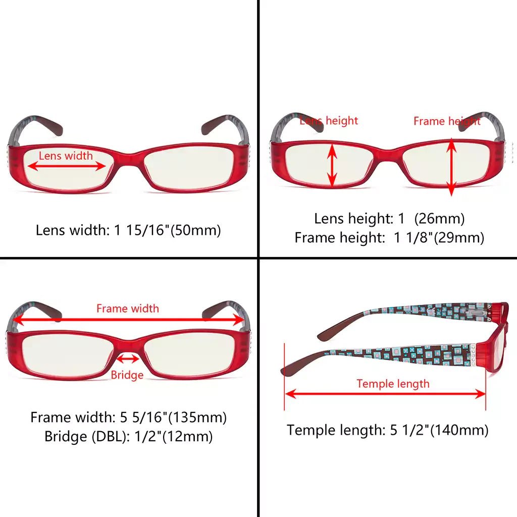 Pattern Blue Light Blocking Reading Glasses for Women