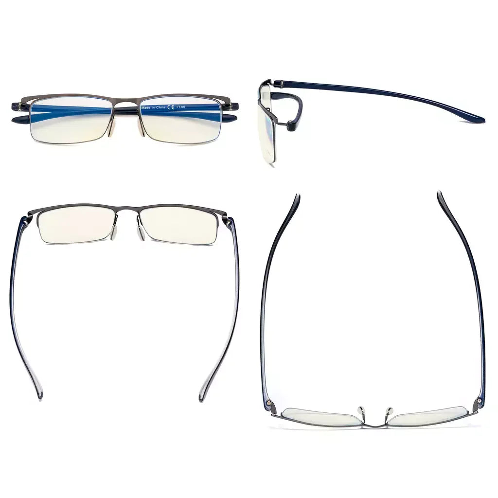 Half-rim Blue Light Blocking Glasses for Women Men