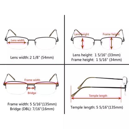 Half Rim Blue Light Blocking Glasses for Women Men