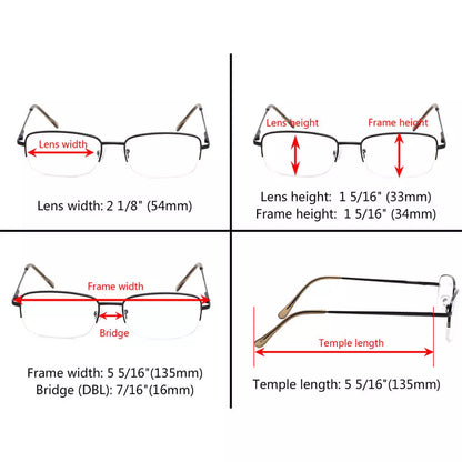 Half Rim Blue Light Blocking Glasses for Women Men