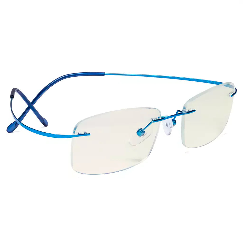 Rimless Titanium Blue Light Blocking Glasses for Women Men