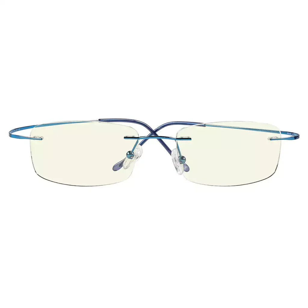Rimless Titanium Blue Light Blocking Glasses for Women Men