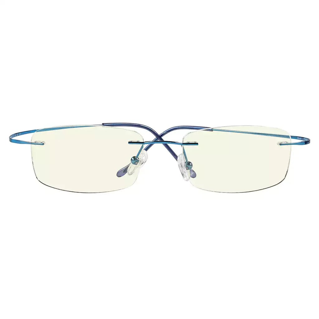 Rimless Titanium Blue Light Blocking Glasses for Women Men
