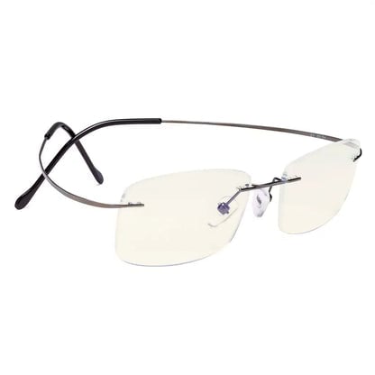 Rimless Titanium Blue Light Blocking Reading Glasses for Women Men