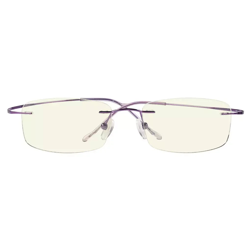 Rimless Titanium Blue Light Blocking Glasses for Women Men