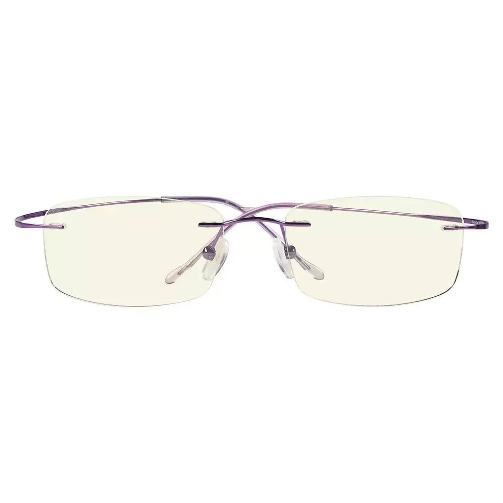 Rimless Titanium Blue Light Blocking Glasses for Women Men