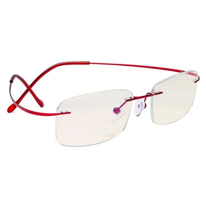 Rimless Titanium Blue Light Blocking Glasses for Women Men