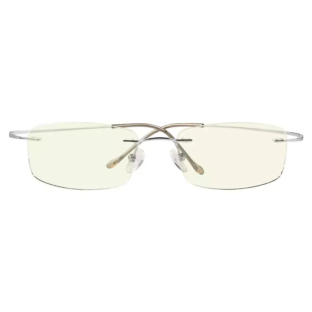 Rimless Titanium Blue Light Blocking Glasses for Women Men