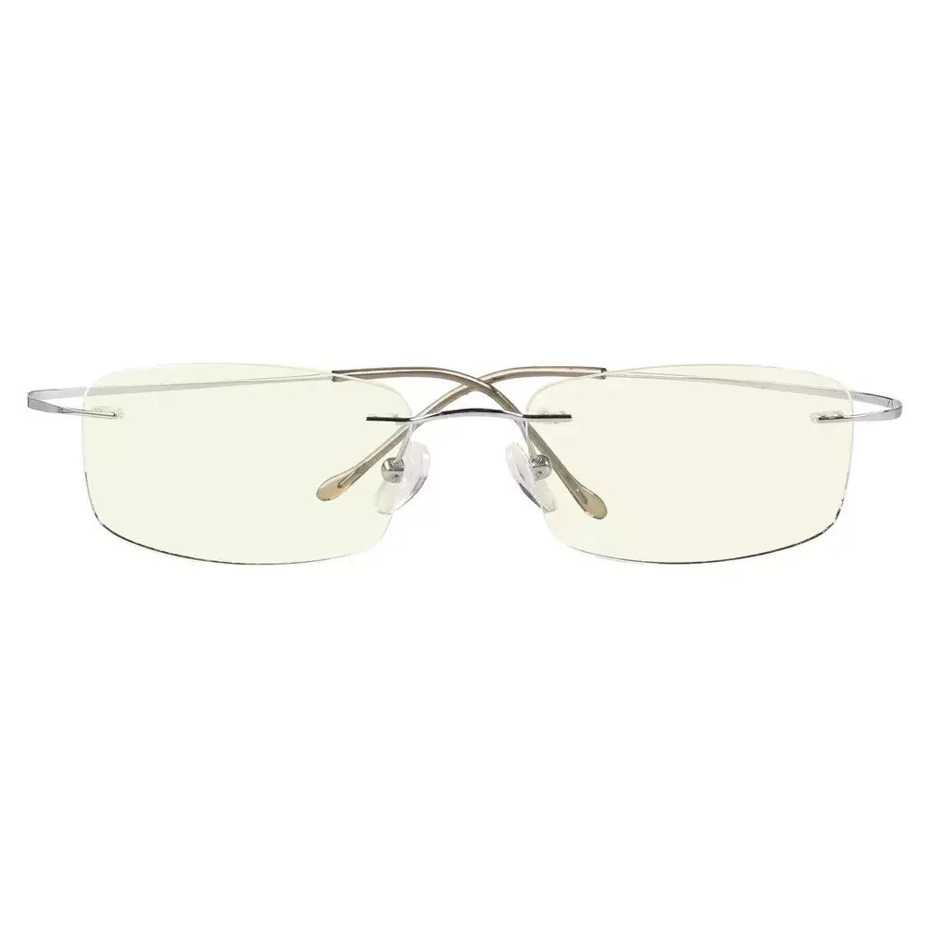 Rimless Titanium Blue Light Blocking Glasses for Women Men