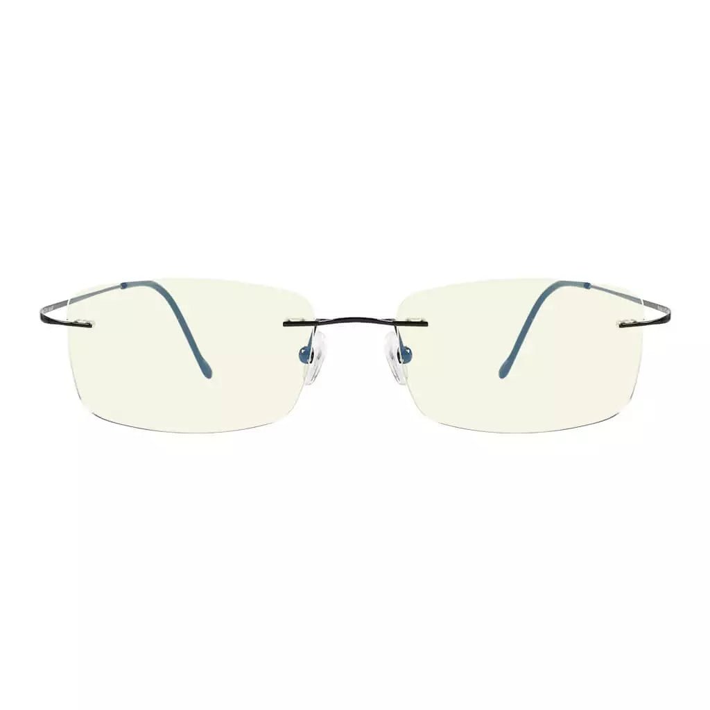 Rimless Titanium Blue Light Blocking Glasses for Women Men