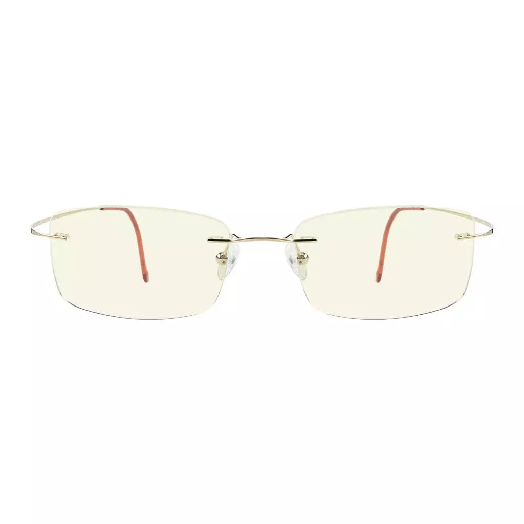 Rimless Titanium Blue Light Blocking Reading Glasses for Women Men