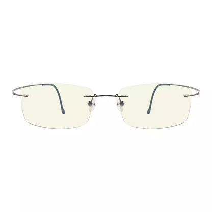 Rimless Titanium Blue Light Blocking Glasses for Women Men