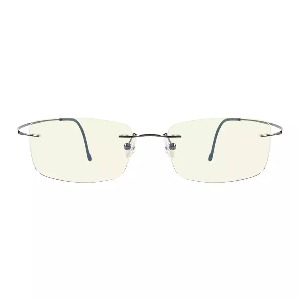 Rimless Titanium Blue Light Blocking Reading Glasses for Women Men