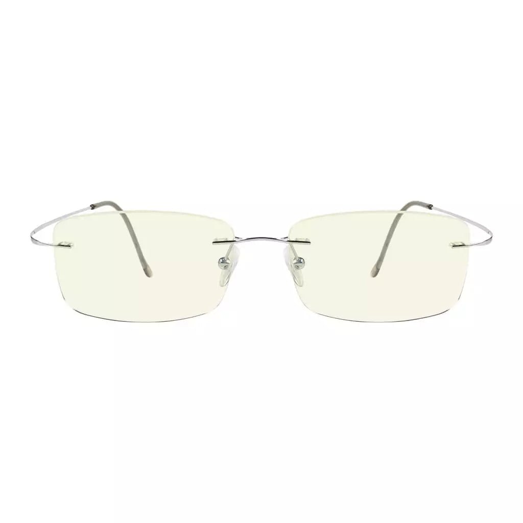 Rimless Titanium Blue Light Blocking Reading Glasses for Women Men