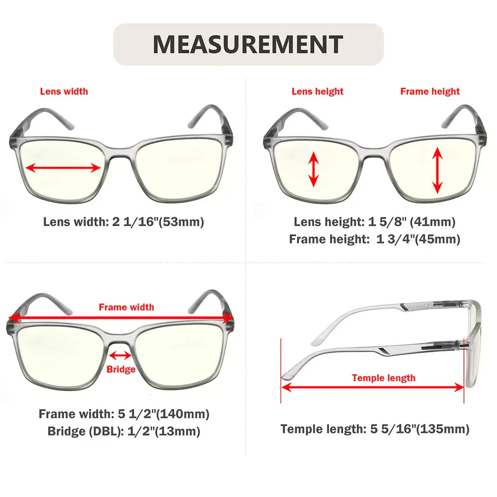 Oversize Blue Light Blocking Reading Glasses Women Men