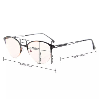 Half-rim Blue Light Blocking Glasses Women Men