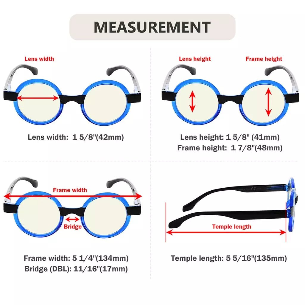 Small Round Blue Light Blocking Glasses Women