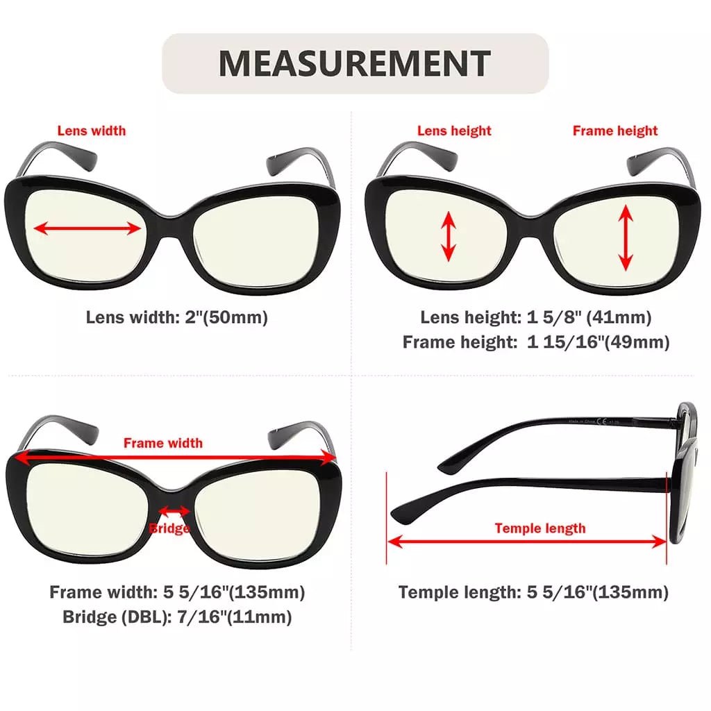 Oversized Blue Light Blocking Glasses Women