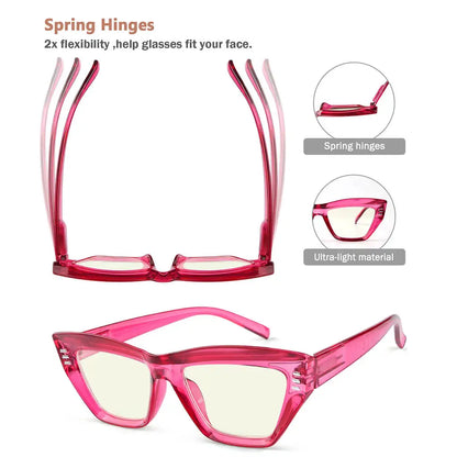 Cat Eye Thicker Frame Blue Light Blocking Glasses for Women