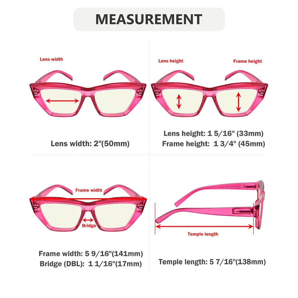 Cat Eye Thicker Frame Blue Light Blocking Glasses for Women