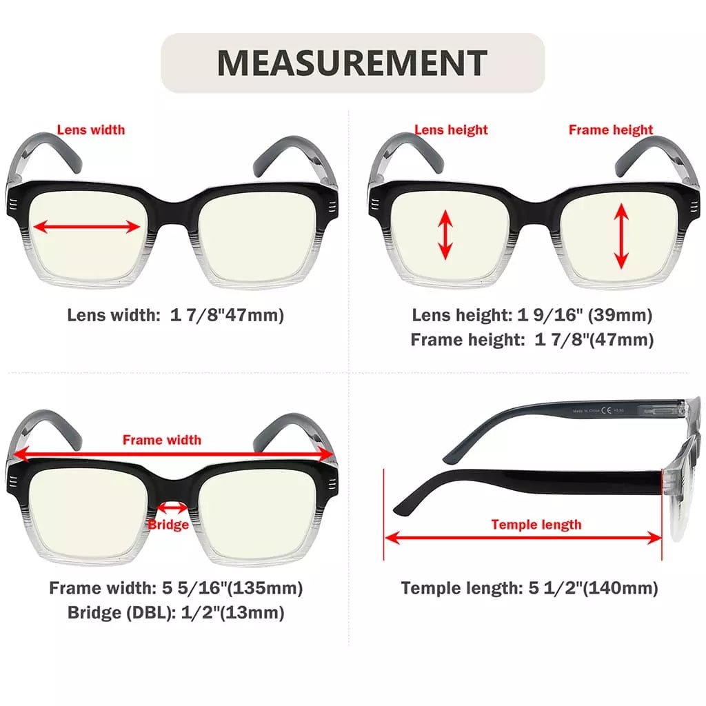 Oversized Blue Light Blocking Eyeglasses For Women