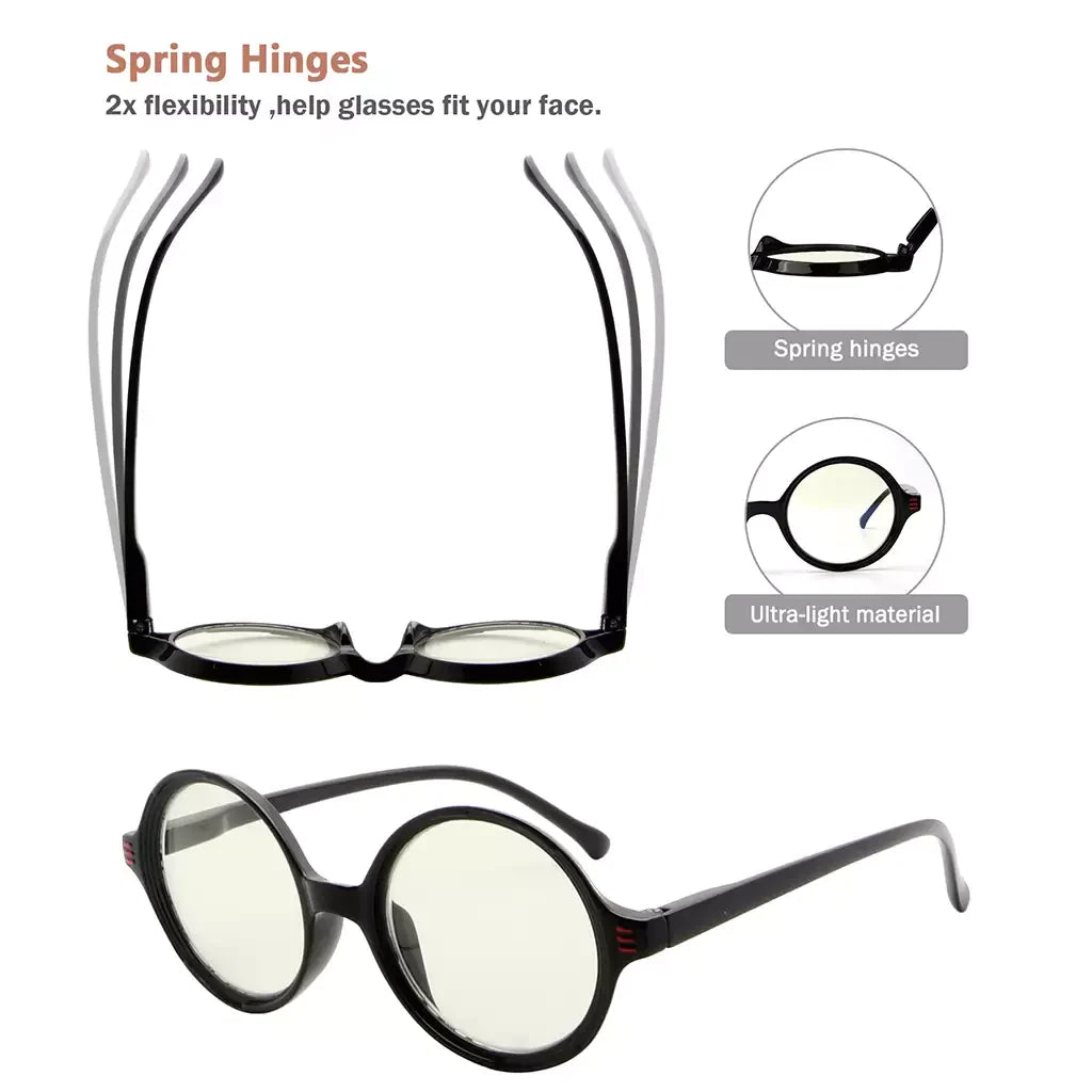 Round Blue Light Blocking Glasses for Women