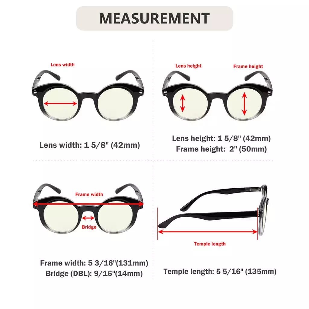 Round Blue Light Blocking Glasses for Women