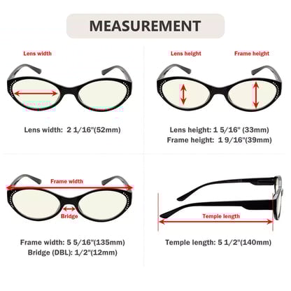 Oval Blue Light Blocking Glasses for Women
